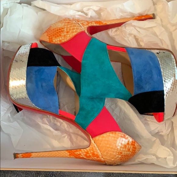 Christian Louboutin Pitou 150 Veau Velour/Python - Picture 1 of 7